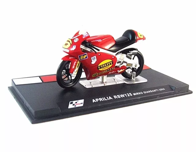 Aprilia Rsw 125 #6 Red Ixo Altaya 1:24 Diecast Motorcycle Collector's Model, New