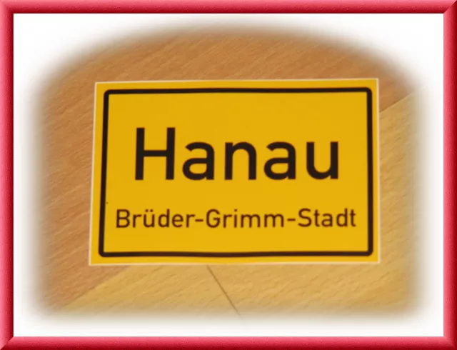 Hanau Aufkleber Ortseingangsschild Brüder Grimm Stadt 1 Stück Sticker Neu