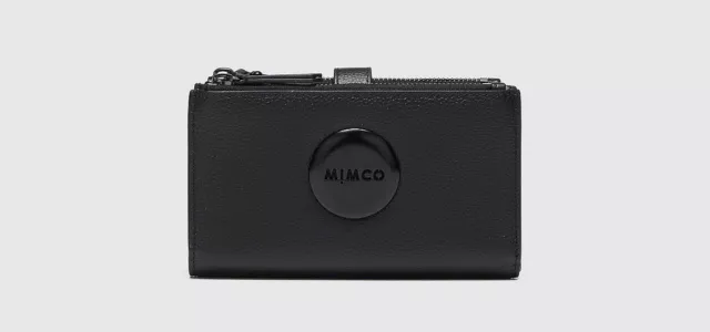 Mimco Super Duo WALLET CLUCTH BNWT BLACK Matt RRP $229 Largest Free Postage