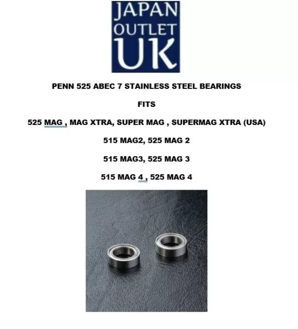 Penn  525 Mag Mag Xtra Supermag Xtra   Mag 2 Mag 3 Mag4 Abec 7 Spool Bearings