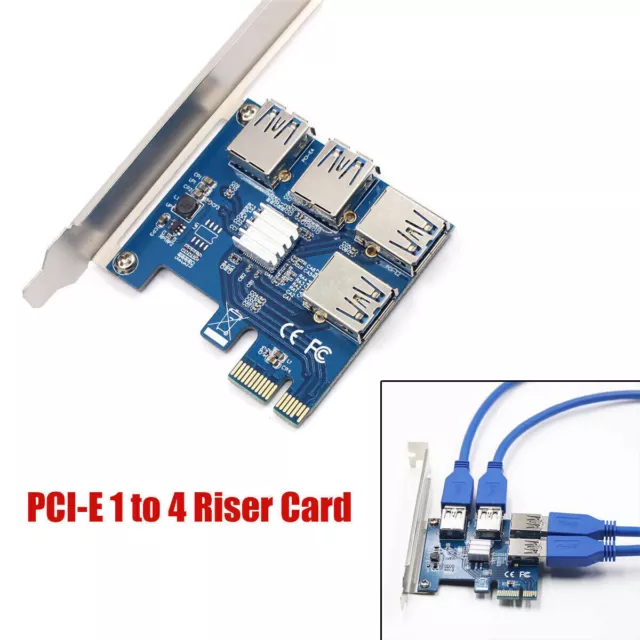 Riser Card PCI-E USB 3.0 Port Multiplier Express PCIe 1 to 4 PCI-E For  Miner