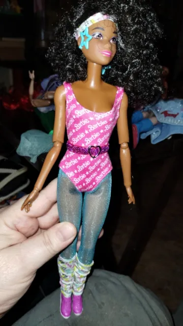 BARBIE REWIND 80'S EDITION AFRICAN AMERICAN BLACK DOLL GYM WORKOUT