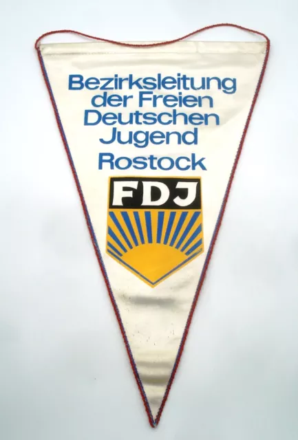 DDR Lenin - Ehrenwimpel Bezirksleitung der FDJ Rostock Hervorragende Leistungen