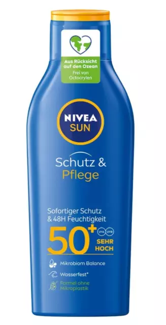 ✅Nivea Sun Sonnenmilch Schutz & Pflege Sonnencreme LSF 50 Hoch Wasserfest 200ml✅