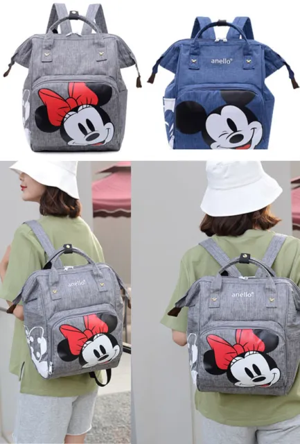 Baby Diaper Bag Pack Minnie/Mickey Mouse Waterproof Traveling Multifunction Bag