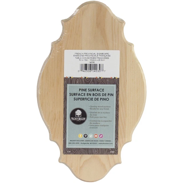 Pine French Provincial Signboard-6""X10""X.63"", Set Of 3