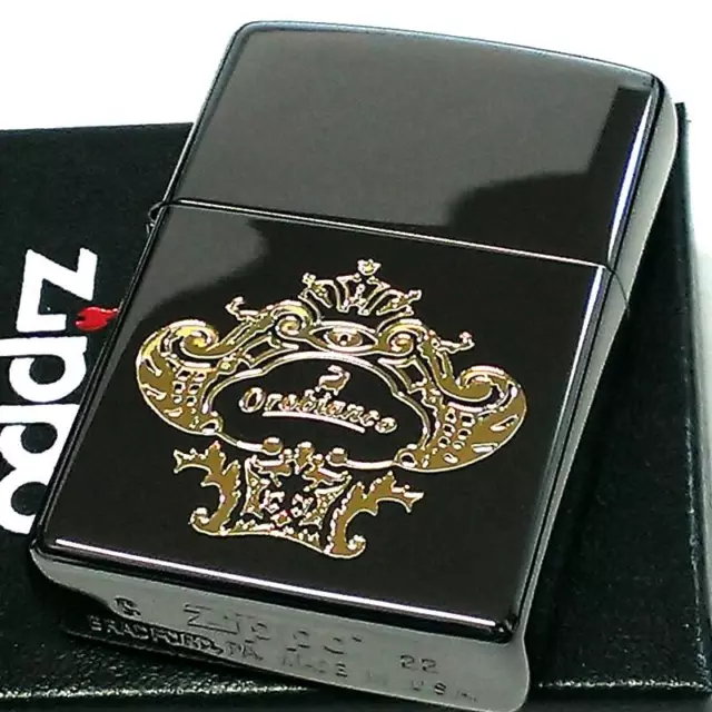 ZIPPO OROBIANCO OIL Lighter Black Nickel Gold ORZ-003BK New JP
