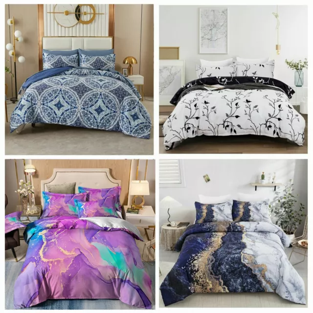 Mandala Marble Comforter Doona Quilt Set Queen King Size Bedding Pillowcase Soft
