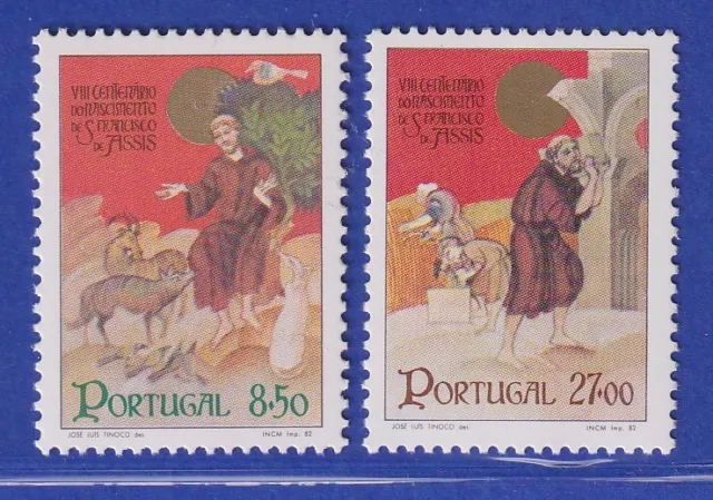 Portogallo 1982 800° compleanno Francesco d'Assisi n. Michel 1552-1553 nuovo di zecca **