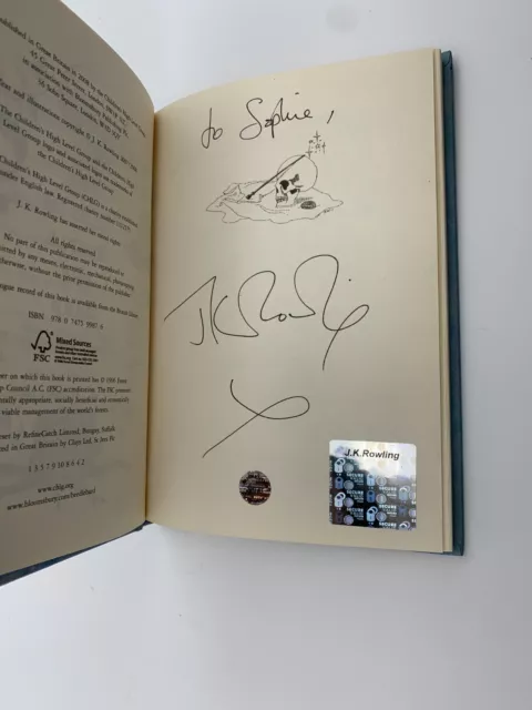 Tales of Beedle the Bard signiert UK 1. Auflage J.K. Rowling Bloomsbury 2008 & COA