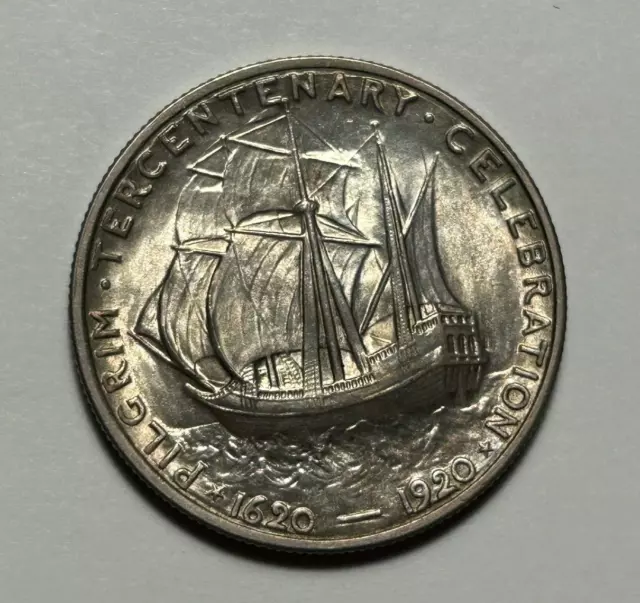 1920 Pilgrim Commemorative Half Dollar Au-Bu