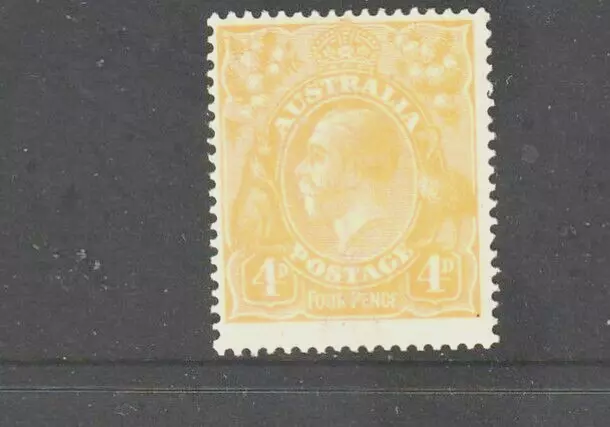 STAMPS AUST KGV 4d PALE LEMON YELLOW SINGLE WMK MLH