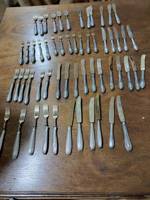 Servizio Di Posate Rivestite In Lamina Di Argento