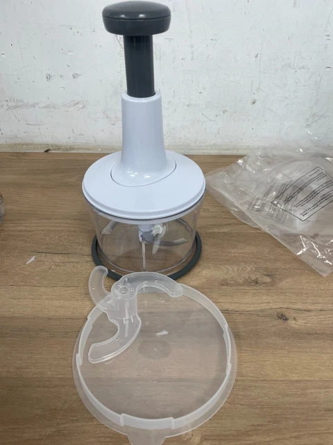 HAND PRESS CHOPPER Manual Food Processor To Slice Vegetables Onions ...