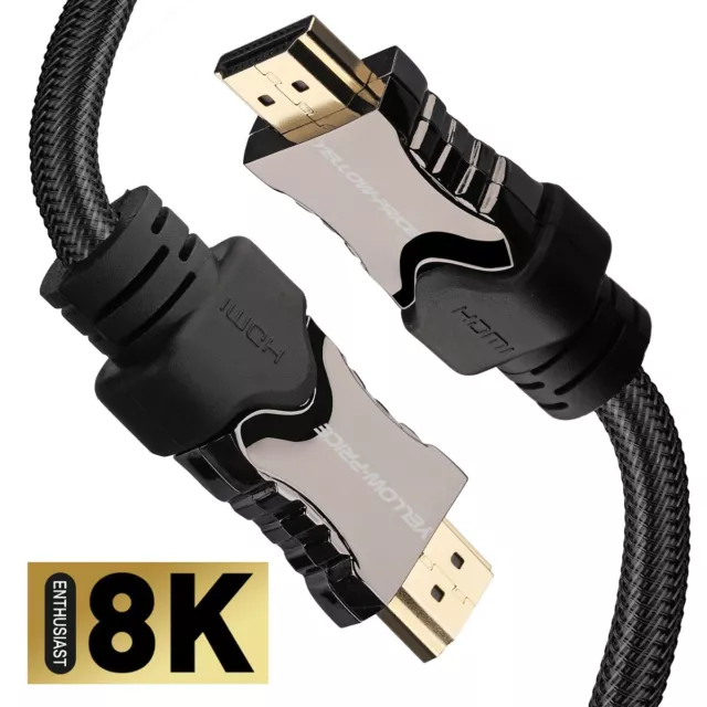 [YELLOWPRICE] Braided HDMI 2.1 Cable LOT Support 8K@120Hz, 4K@144Hz/120Hz/60Hz