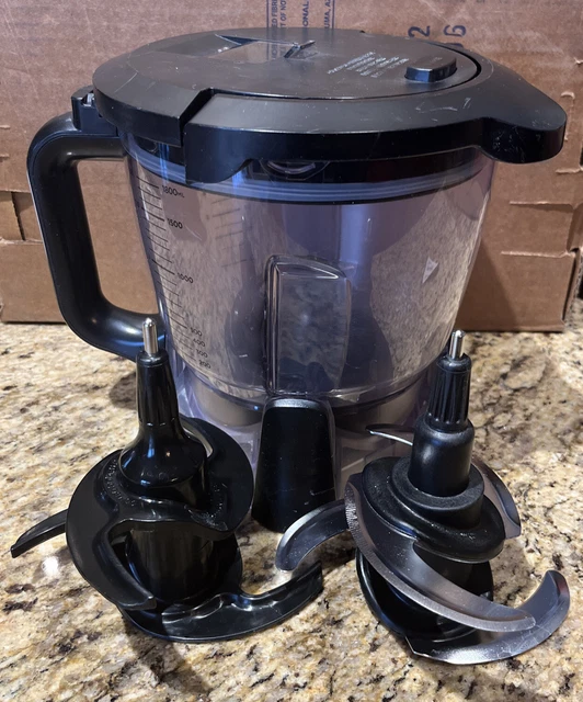 NINJA BLENDER FOOD Processor GH014404 64 OZ Replacement Bowl, Lid, 2