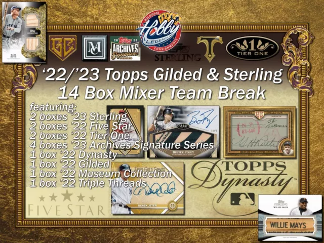 MIAMI MARLINS 2022/23 Topps GILDED/STERLING 14 Box Mixer Team Break #1 MIAMI MARLINS 2022/23 Topps GILDED/STERLING 14 Box Mixer Team Break #1