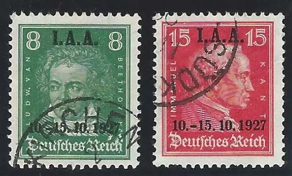 Deutsches Reich 1927 gestempelt MiNr. 407-408 Tagung des Int. Arbeitsamtes