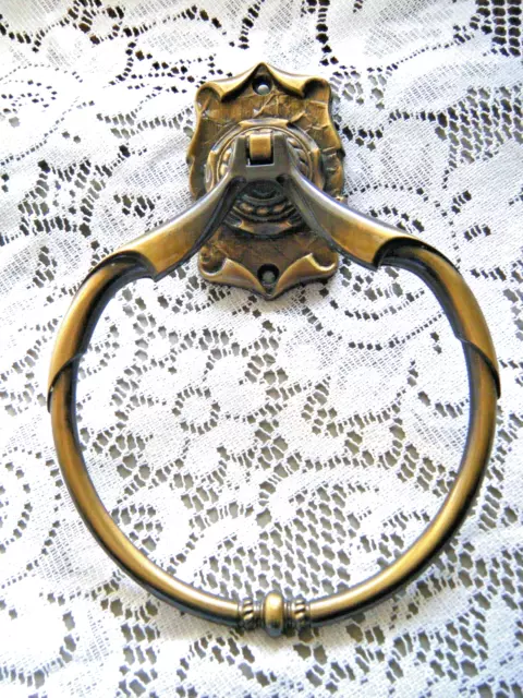 Wall Mount Towel Ring/Rack-Heavy-Brass Color Large-See Pictures