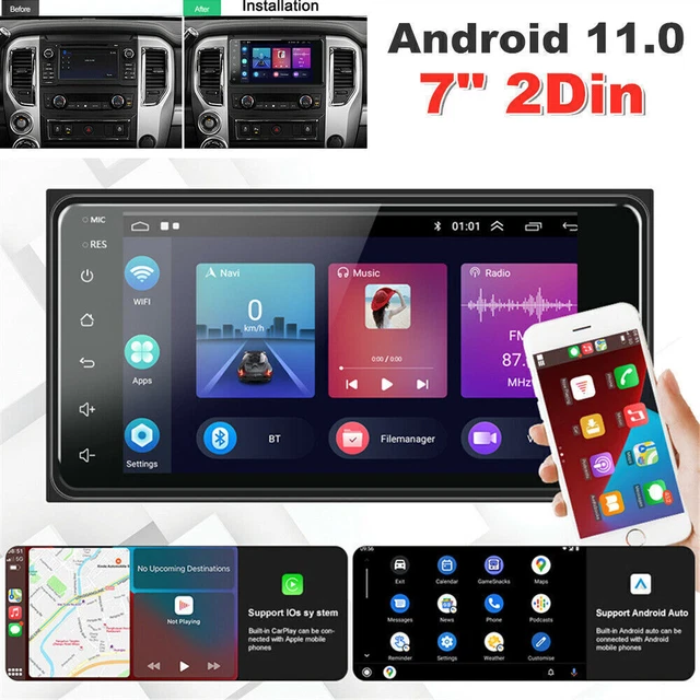 7" 2DIN Android11 Carplay Quad-core Car Stereo Radio GPS Bluetooth 1+16G USB/AUX
