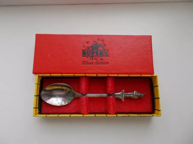 Vintage Rupert Bear Collectable Silver Plated Spoon By Silver Scenes With Box