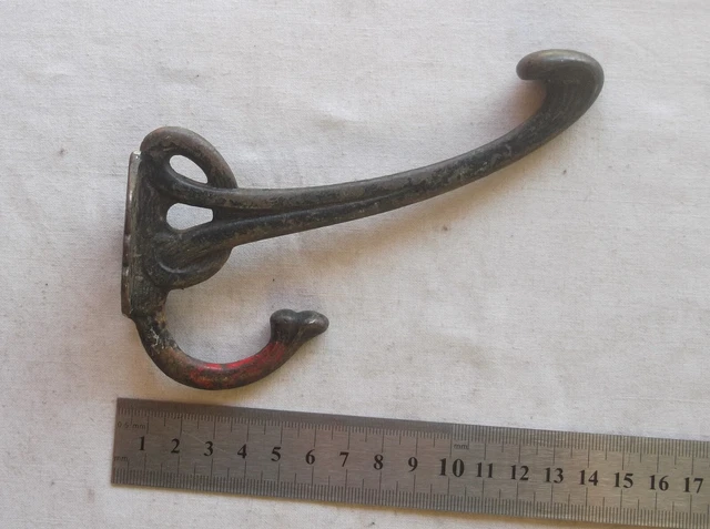 Old Art Deco Style Antique Vintage Coat Hook Kitchen Wall Hat Robes Door Hanger