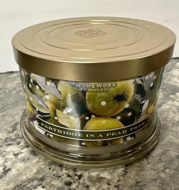 NEW HOMEWORX HARRY Slatkin Partridge in a Pear Tree Candle 4 Wick 18 Oz