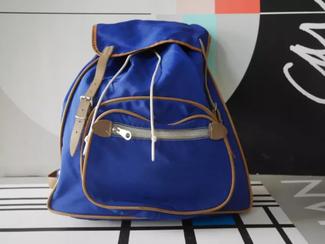 Taurus Zipper Randonnée Sac à Dos 60er Bleu True Vintage Trekking Backpack 60s