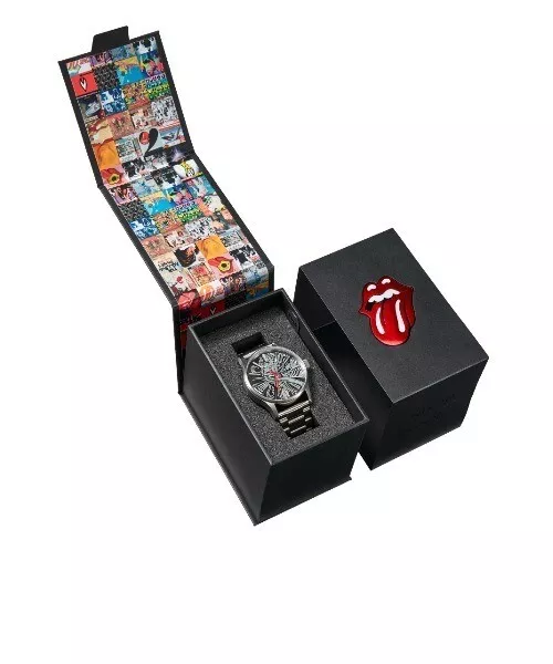 Wrist Watch NIXON Rolling Stones Sentry Stainless Steel collaboration Silver Men