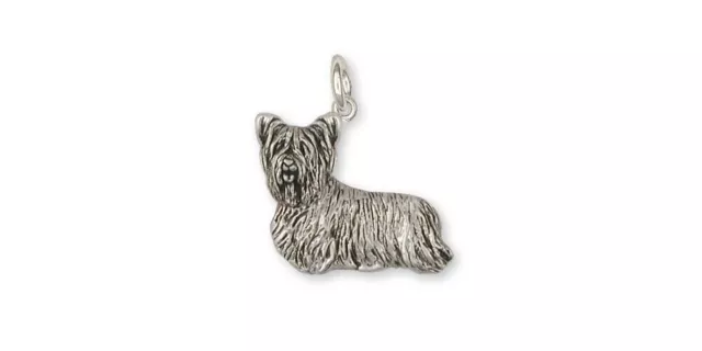 Skye Terrier Charm Jewelry Sterling Silver Handmade Dog Charm SKY1-C