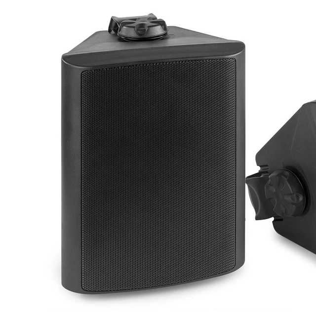 12V POWERED OUTDOOR PA System with Mic, 2x 5.25" Black Speakers