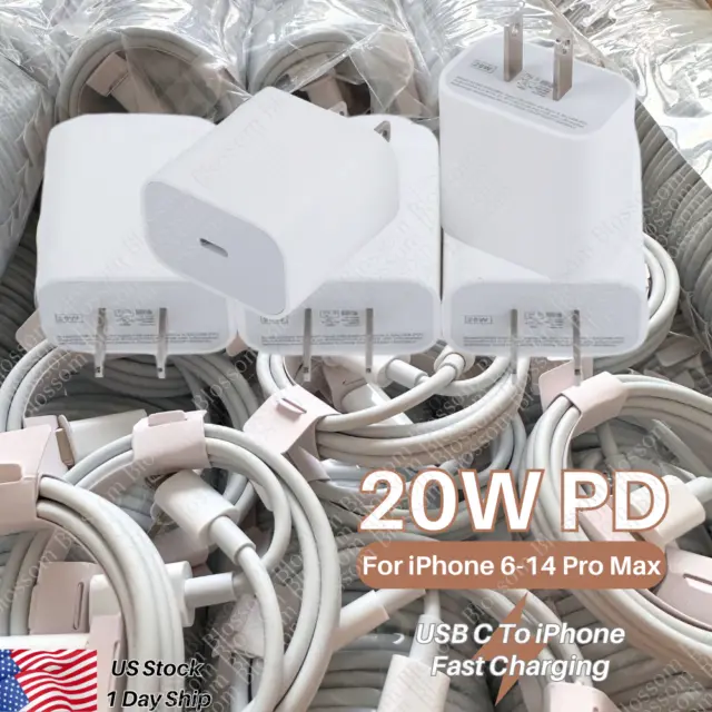 Wholesale For iPhone 14 13 12 11 20W Power Cube USB Type-C Fast Charger PD Cable