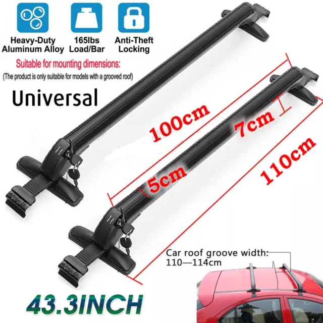 CAR TOP ROOF Rack Cross Bar 43.3 Luggage Carrier Aluminum with