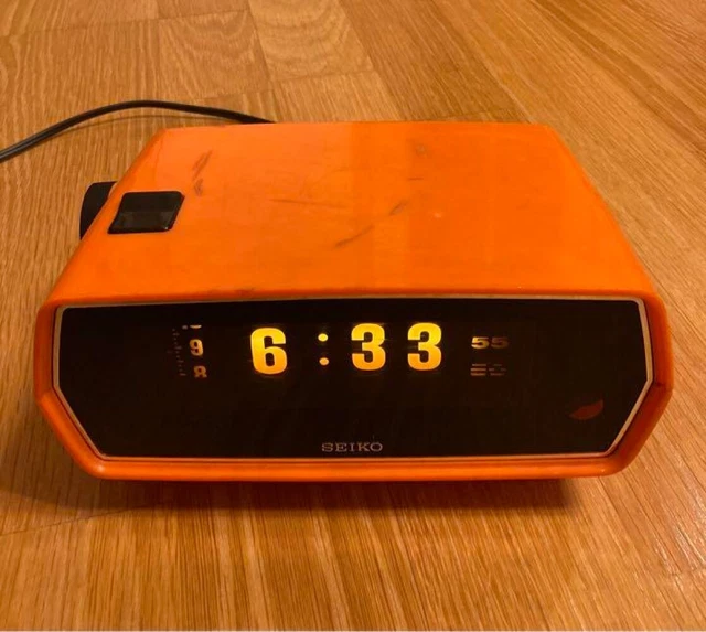 SEIKO FLIP ALARM CLOCK DL404E VINTAGE Space Age Made in JAPAN Used 136