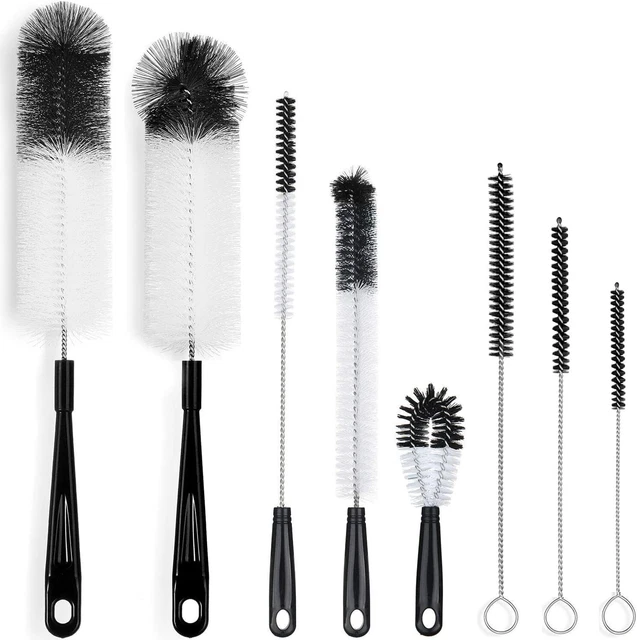 ALINK 3-Pack Long Black Bottle Cleaning Brush for Narrow Neck Beer/ Wine/ Flask