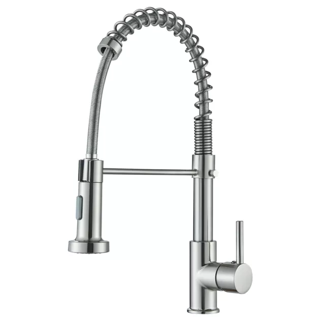 Spring Kitchen Sink Faucet Single Handle Pull Down Sprayer Single Hole Mixer Tap