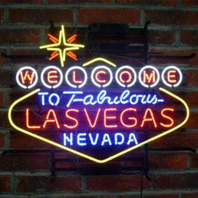 New Welcome to Fabulous Las Vegas Nevada Neon Light Sign 24"x20" Beer Bar Lamp