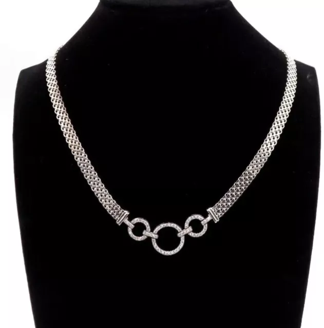 Giani Bernini 3 Circle Link Cubic Zirconia Pendant Necklace Sterling Silver $400