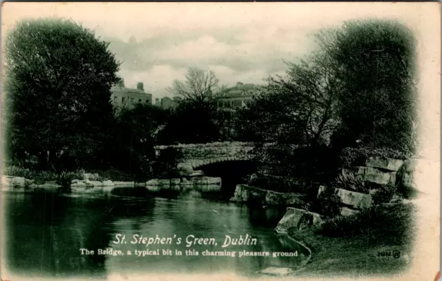 Vintage C. 1905 The Bridge at St. Steven's Green Dublin Ireland Irish Postcard