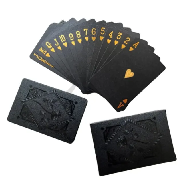 Luxury Black Gold Waterproof Playing Cards - Magic Poker Set Gift Boxed