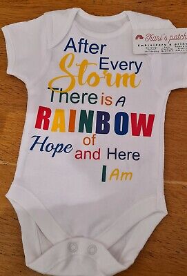 Baby Bodysuit After every storm there is a rainbow of hope colourful