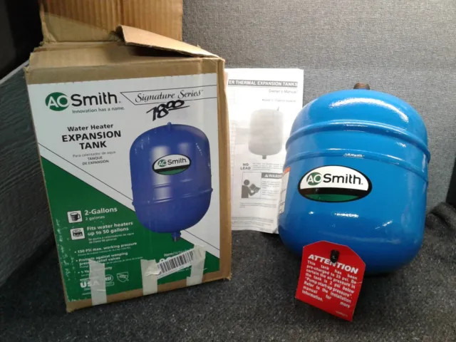 A.O. Smith 2-Gallon Water Heater up to 50 gallon expansion tank 150psi max