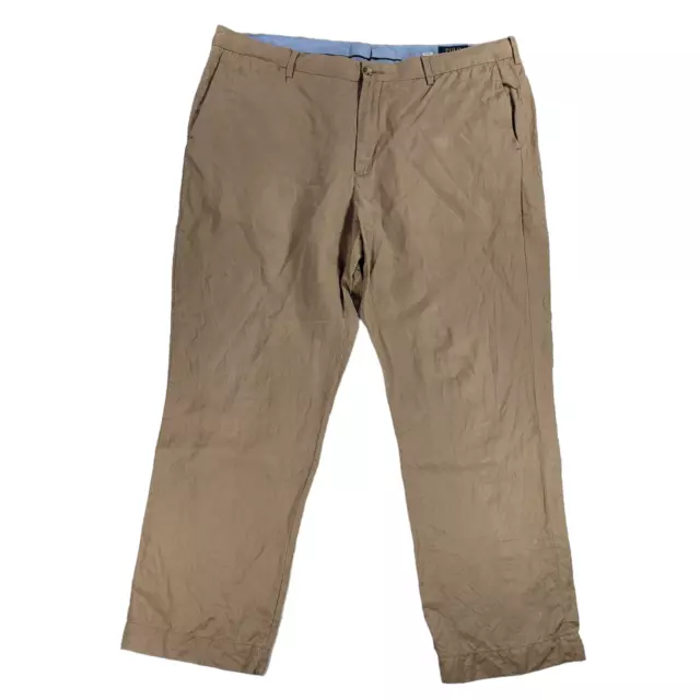 Polo Ralph Lauren Linen Pants Mens Size 40x30 Brown Straight Fit Casual Summer