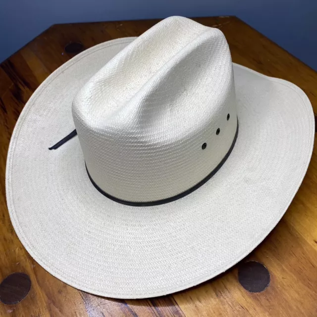 Genuine Shantung Resistol Self Conforming 20X Straw Cowboy Hat Size In Pics