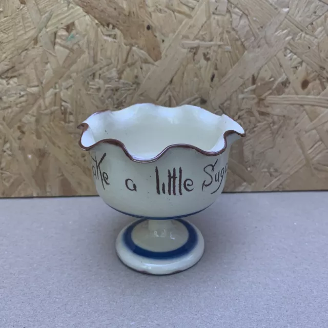 Vintage Watcombe Pottery Devon Motto Ware - Take A Little Sugar - Footed Bowl