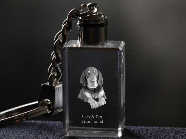 Black & Tan Coonhound, Dog Crystal Keyring, High Quality, Crystal Animals CA