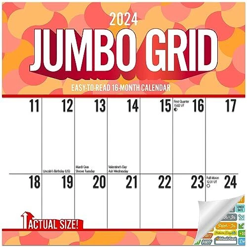 LARGE PRINT CALENDAR 2025 Deluxe 2025 Jumbo Print Wall Calendar