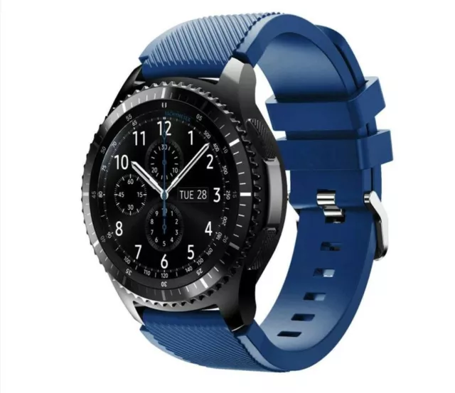 Cinturino Silicone per Gear S3 Frontier 46mm Smartwatch 22mm BLU