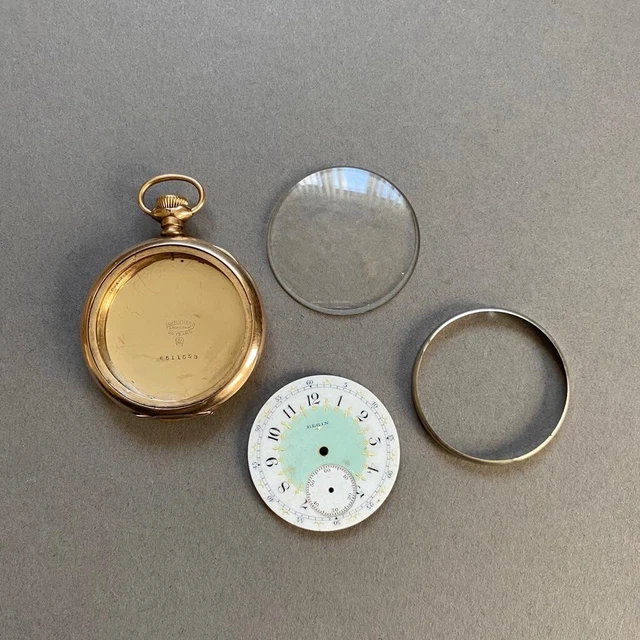 14K GOLD FILLED Keystone Pocket Watch Case J Boss Elgin Face Size