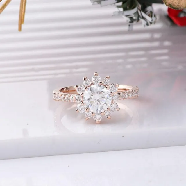 3.20ct Round Cut Lab Created Diamond Anniversary Gift Ring 14K Rose Gold Plated